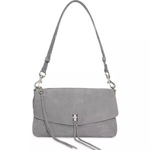 Rebecca Minkoff Gray Leather Shoulder Bag with Tassel